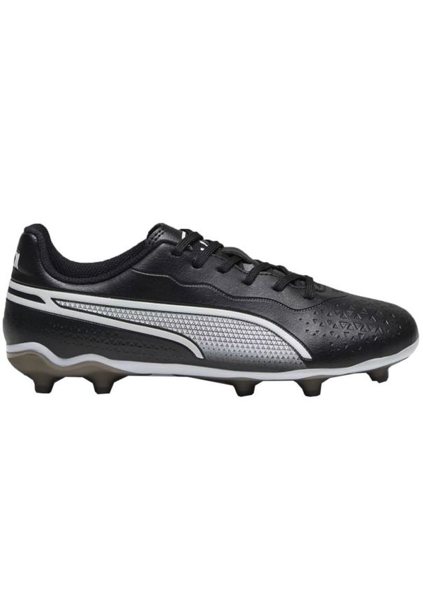 Buty piłkarskie Puma King Match FG/AG Jr 107573 01 czarne. Kolor: czarny. Materiał: materiał, mikrofibra, syntetyk. Szerokość cholewki: normalna. Sport: piłka nożna