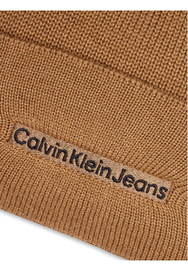 Calvin Klein Czapka Inst Embro K50K512452 Beżowy. Kolor: beżowy. Materiał: materiał, bawełna