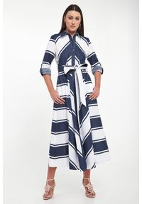 Joseph Ribkoff - Sukienka midi w paski JOSEPH RIBKOFF. Wzór: paski. Długość: midi #1