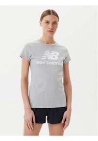 New Balance T-Shirt Essentials Stacked Logo Tee WT91546 Szary Athletic Fit. Kolor: szary. Materiał: bawełna