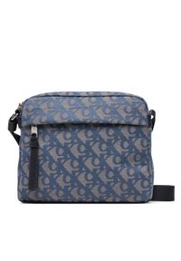 Calvin Klein Saszetka Slouched Monogram Mini Zip Fligh LV04G3175G Błękitny. Kolor: niebieski. Materiał: materiał