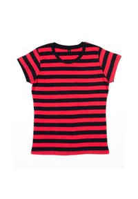 MANTIS - T-shirt Damski W Paski. Kolor: czerwony, czarny, wielokolorowy. Wzór: paski. Sport: turystyka piesza