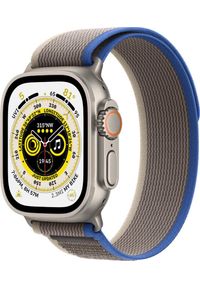 APPLE - Smartwatch Apple Watch Ultra GPS + Cellular 49mm Titanium Case Trail Loop Small/Medium Szaro-niebieski (MNHL3WB/A). Rodzaj zegarka: smartwatch. Kolor: wielokolorowy, niebieski, szary