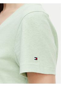 TOMMY HILFIGER - Tommy Hilfiger T-Shirt WW0WW48704 Zielony jasny Regular Fit. Kolor: zielony. Materiał: bawełna #3