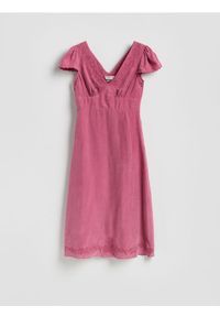 Reserved - Sukienka z cupro - brudny róż. Kolor: różowy. Materiał: wiskoza, tkanina. Typ sukienki: proste #1