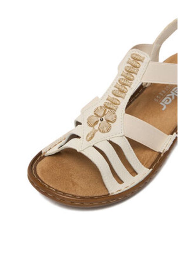 Rieker Sandały CEO-60806-80 Écru. Kolor: kremowy. Materiał: skóra