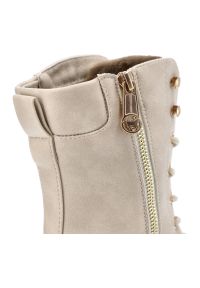 Beżowe Botki Mustang Ocieplane Buty Damskie. Kolor: beżowy. Sezon: jesień, zima. Styl: klasyczny #3