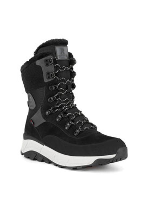 Rieker Revolution Lifestyle Botki W0066-00 Czarny. Kolor: czarny. Materiał: skóra, zamsz