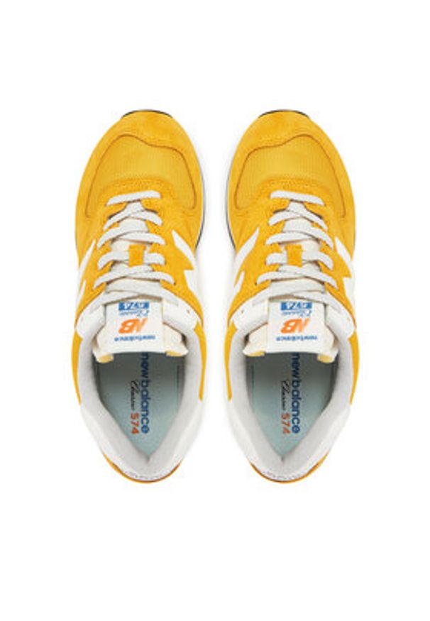 New Balance Sneakersy U574VPY Żółty. Kolor: żółty. Materiał: zamsz, skóra. Model: New Balance 574