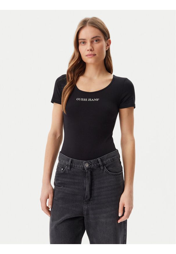 Guess Jeans Body W5GP25 J1314 Czarny Slim Fit. Kolor: czarny. Materiał: bawełna