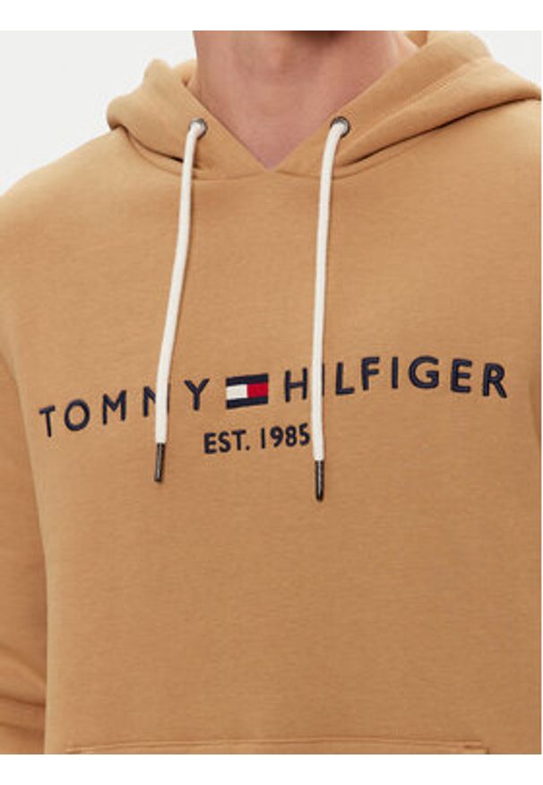TOMMY HILFIGER - Tommy Hilfiger Bluza Logo MW0MW11599 Brązowy Regular Fit. Kolor: brązowy. Materiał: bawełna