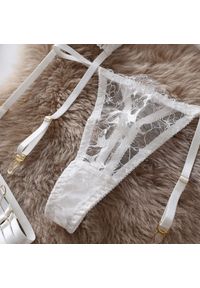 Intica - Komplet bielizny push-up z koronką czteroczęściowy Zenia. Kolor: biały. Materiał: koronka. Wzór: koronka #8