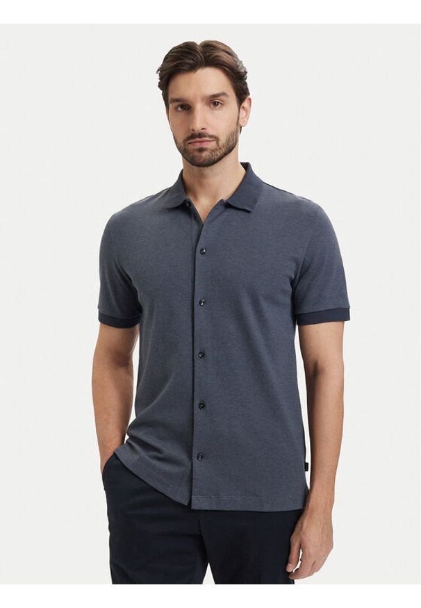 BOSS Koszula H-Powell 102 50560014 Granatowy Regular Fit. Kolor: niebieski. Materiał: bawełna