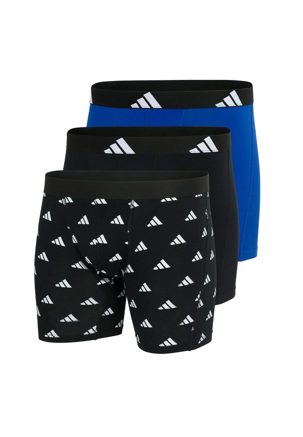 Adidas - Bokserki Active Flex Cotton 3 pak. Kolor: wielokolorowy, niebieski, zielony. Materiał: bawełna, elastan. Sport: fitness