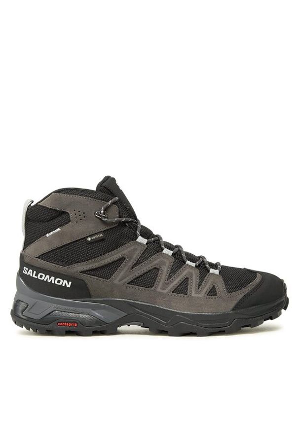 salomon - Salomon Trekkingi X Ward Leather Mid GORE-TEX L47181700 Szary. Kolor: szary. Materiał: zamsz, skóra. Technologia: Gore-Tex. Sport: turystyka piesza