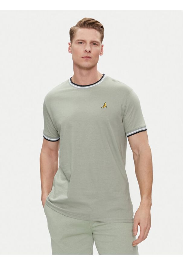 Brave Soul T-Shirt MTS-149FEDERERF Zielony Straight Fit. Kolor: zielony. Materiał: bawełna