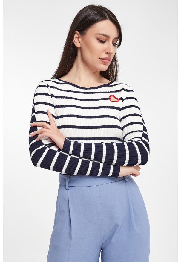 Twinset Milano - Sweter damski w paski TWINSET. Wzór: paski