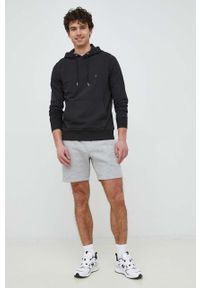 TOMMY HILFIGER - Tommy Hilfiger bluza męska kolor czarny z kapturem gładka. Typ kołnierza: kaptur. Kolor: czarny. Materiał: bawełna, materiał. Długość rękawa: długi rękaw. Długość: długie. Wzór: gładki #2