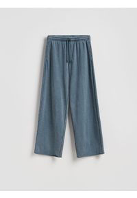 Reserved - Spodnie z bawełną - granatowy. Kolor: niebieski. Materiał: bawełna
