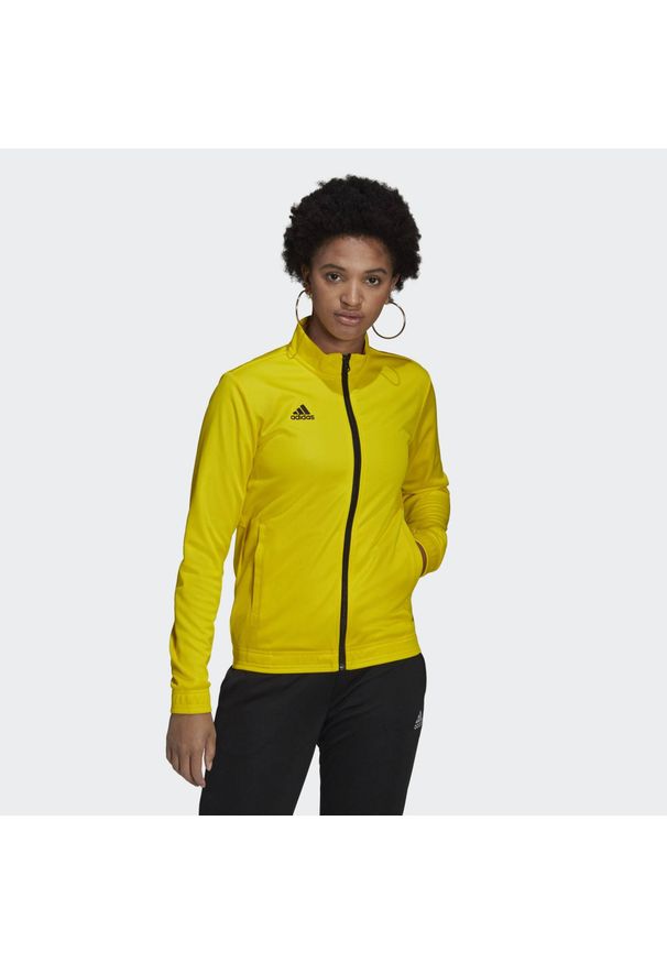 Adidas - Entrada 22 Track Jacket. Kolor: wielokolorowy, żółty, czarny. Materiał: materiał. Sport: piłka nożna