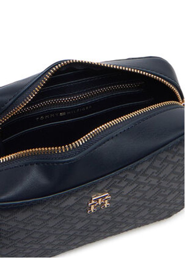 TOMMY HILFIGER - Tommy Hilfiger Torebka Th Distinct Camera Bag Mono AW0AW17221 Granatowy. Kolor: niebieski. Materiał: skórzane