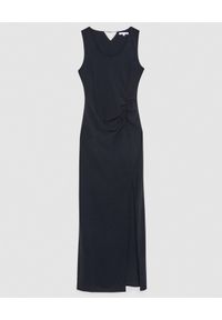 Patrizia Pepe - PATRIZIA PEPE - Czarna elastyczna sukienka z rozcięciem. Kolor: czarny. Materiał: tkanina. Typ sukienki: dopasowane #4
