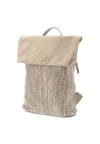 Plecak damski Rieker, z materiału syntetycznego o miękkiej strukturze z klapą i regulowanymi szelkami lekka forma do codziennego użytkowania, beżowy,. Kolor: beżowy. Materiał: syntetyk, materiał. Styl: casual #4