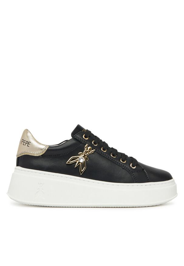 Patrizia Pepe Sneakersy PPJ303 31 Czarny. Kolor: czarny. Materiał: skóra