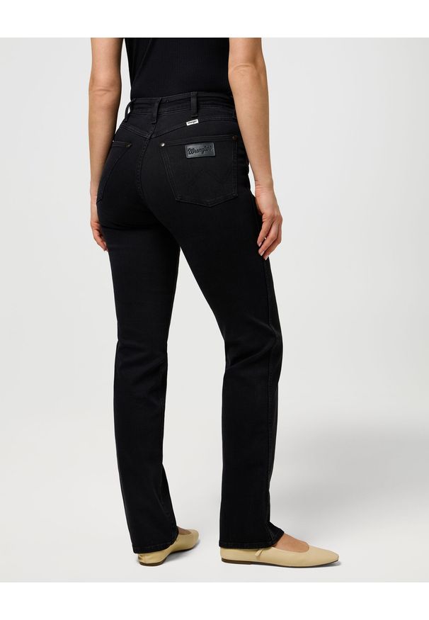 Wrangler - DAMSKIE SPODNIE WRANGLER STRAIGHT NEBULA BLACK 112371749