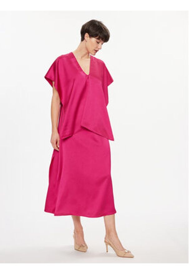 Weekend Max Mara Sukienka koktajlowa Gambero 2415231012 Różowy Regular Fit. Kolor: różowy. Materiał: syntetyk. Styl: wizytowy