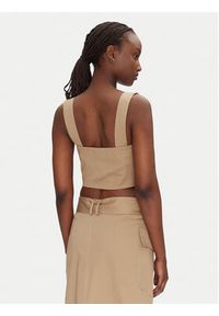 ACCESS FASHION Top 53-2216-502 Beżowy Slim Fit. Kolor: beżowy. Materiał: bawełna #5