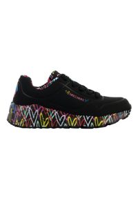 skechers - Buty sportowe Sneakersy dziewczęce, Skechers Uno Lite. Kolor: czarny. Materiał: guma, syntetyk, materiał. Sport: turystyka piesza