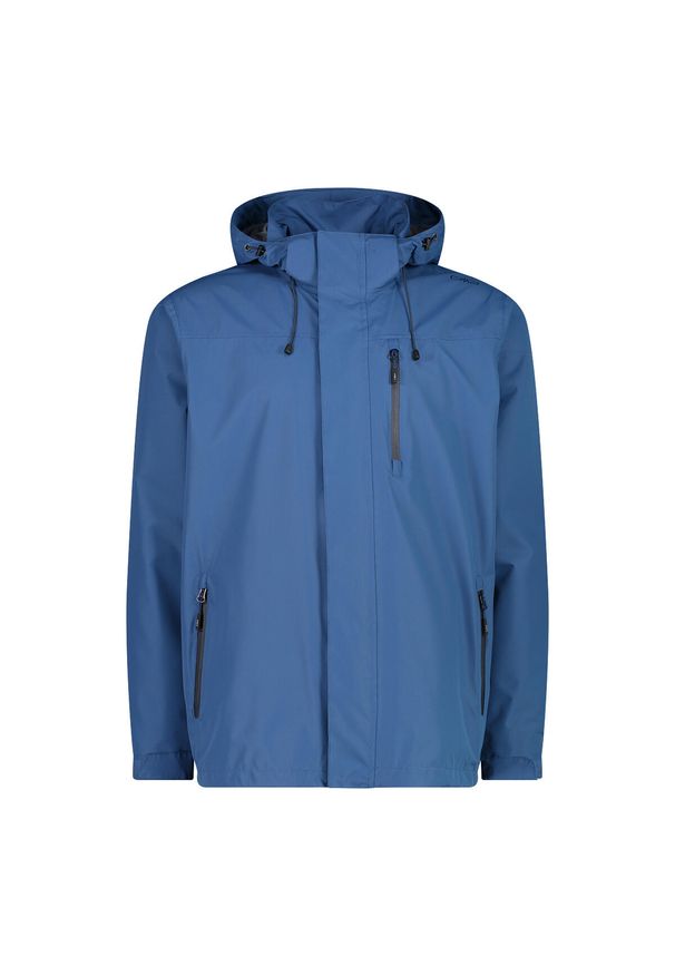 Kurtka trekkingowa z zamkiem błyskawicznym z wentylacją CMP. Typ kołnierza: kaptur. Kolor: niebieski. Sport: turystyka piesza