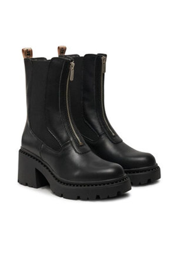 Pepe Jeans Botki Glen PLS50550 Czarny. Kolor: czarny. Materiał: skóra