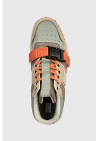 Tommy Jeans sneakersy TJM BASKET LEATHER BUCKLE MID kolor beżowy EM0EM01288. Nosek buta: okrągły. Kolor: beżowy. Materiał: guma #3