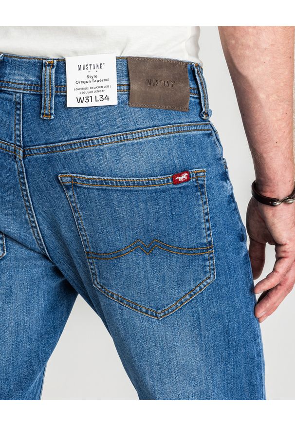 Męskie Spodnie Jeansowe Mustang Style Oregon Tapered Denim Blue 1017123 5000 682
