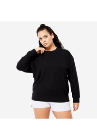 DOMYOS - Bluza damska Domyos Gym & Pilates oversize. Kolor: czarny. Materiał: dzianina, poliester, bawełna, materiał. Sport: joga i pilates #1
