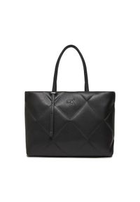 Calvin Klein Torebka Re-Lock Quilt Tote Lg K60K611339 Czarny. Kolor: czarny. Materiał: skórzane