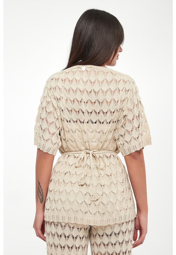 Twinset U&B - Sweter damski ażurowy TWINSET U&B. Wzór: ażurowy