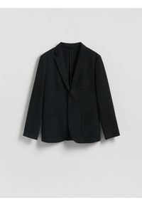 Reserved - Marynarka slim fit z domieszką wiskozy - czarny. Kolor: czarny. Materiał: wiskoza