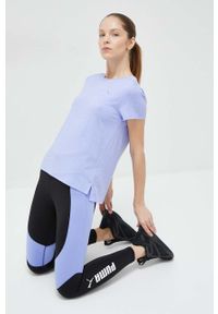 Puma legginsy treningowe Favorite Logo kolor czarny z nadrukiem. Kolor: czarny. Materiał: skóra, materiał. Wzór: nadruk #4
