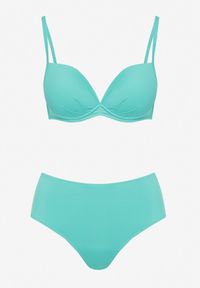 Born2be - Zielone Klasyczne Bikini Majtki Typu Figi i Biustonosz Natinela. Kolor: zielony