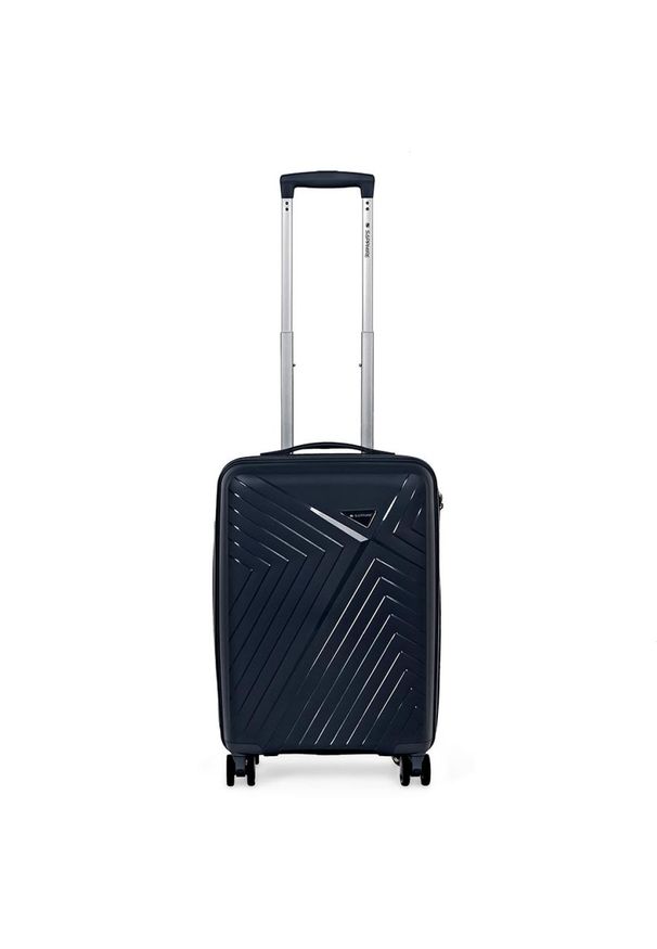 SAPPHIRE - Walizka na kółkach twarda Sapphire ST-3030P granatowa - mała S. Kolor: niebieski. Materiał: guma, kauczuk, materiał. Styl: elegancki, klasyczny