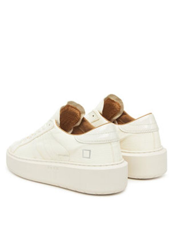 D.A.T.E. Sneakersy Hill Low Platform W431-HP-MN Écru. Materiał: skóra. Obcas: na platformie