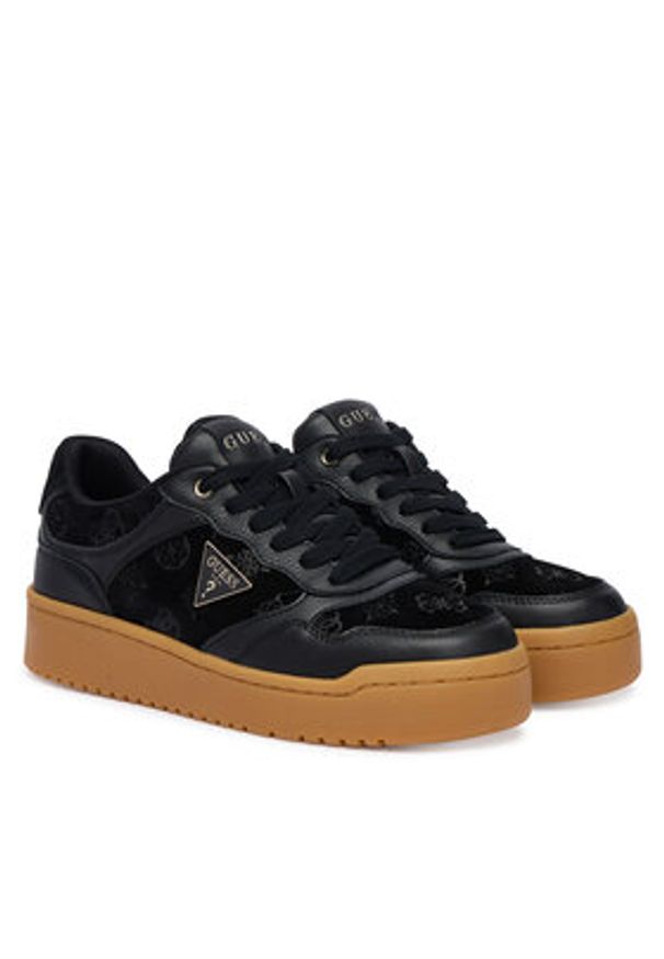 Guess Sneakersy FLTM17 ELE12 Czarny. Kolor: czarny. Materiał: zamsz, skóra