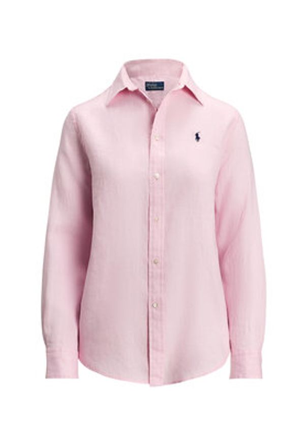 Polo Ralph Lauren Koszula 211970730014 Różowy Classic Fit. Typ kołnierza: polo. Kolor: różowy. Materiał: len