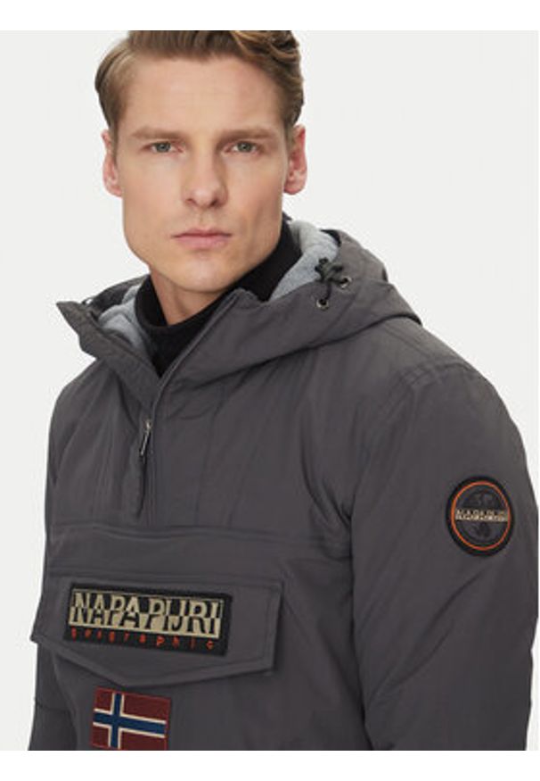 Napapijri Kurtka anorak Rainforest Pocket 2 NP0A4GMD Szary Regular Fit. Kolor: szary. Materiał: syntetyk