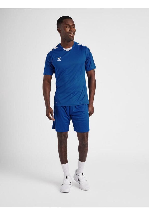 Koszulka piłkarska z krótkim rękawem męska Hummel Core XK Poly Jersey S/S. Kolor: niebieski. Materiał: jersey. Długość rękawa: krótki rękaw. Długość: krótkie. Sport: piłka nożna