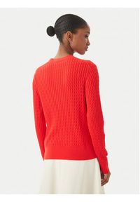 TOMMY HILFIGER - Tommy Hilfiger Sweter WW0WW44993 Czerwony Regular Fit. Kolor: czerwony. Materiał: bawełna #5