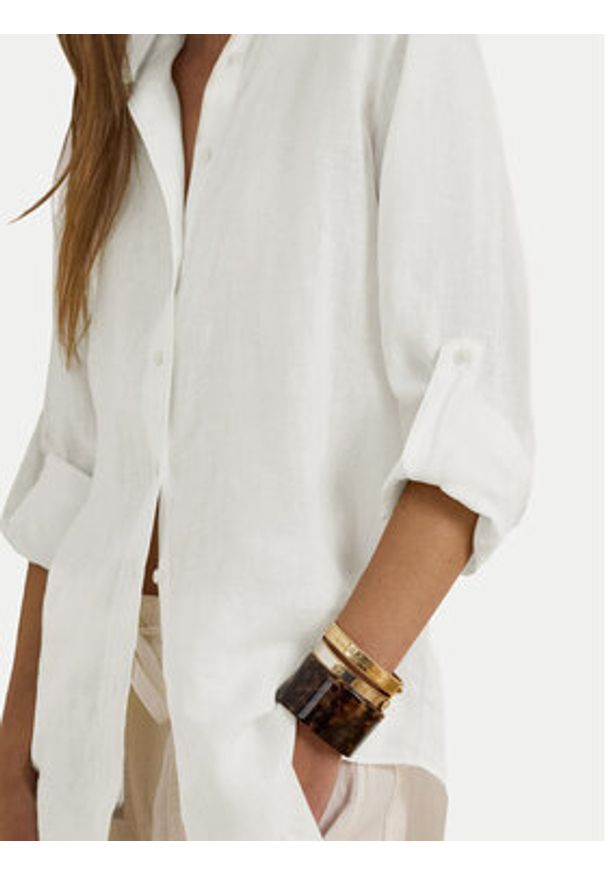 Lauren Ralph Lauren - LAUREN RALPH LAUREN Koszula 200782777001 Biały Relaxed Fit. Kolor: biały. Materiał: len